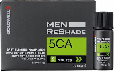 Goldwell Men Reshade Power Shot Vopsea de Păr fără amoniac 5CA Cool Ash Mid Brown 4x20ml