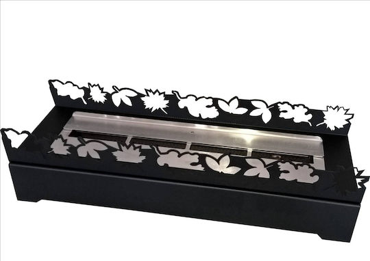 EcoHot Bio Leaf 70 Internal / Outdoor Floor Bioethanol Fireplace Black