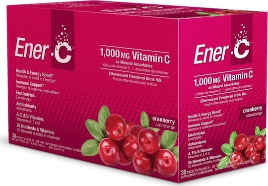 Nature’s Path Ener-C Vitamin for Immune System Boost, the Skin & Antioxidant Action 1000mg Cranberry 30 eff. tabs