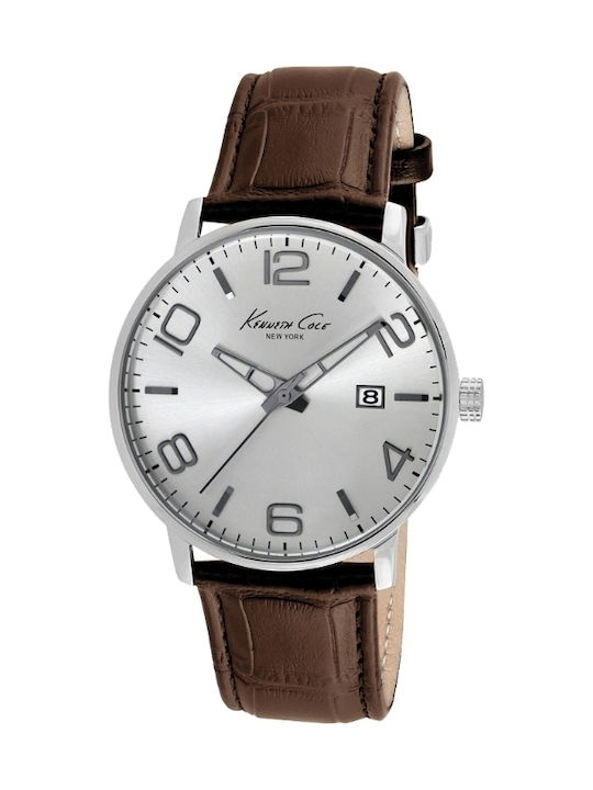 Men's Watch 42mm Battery with Brown Leather Strap