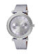 Q&Q Watch with Silver Leather Strap DΑ79-312