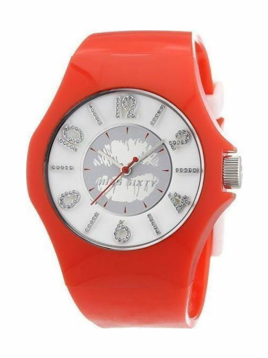 Miss Sixty Damen Uhr mit Orange Kautschukarmband