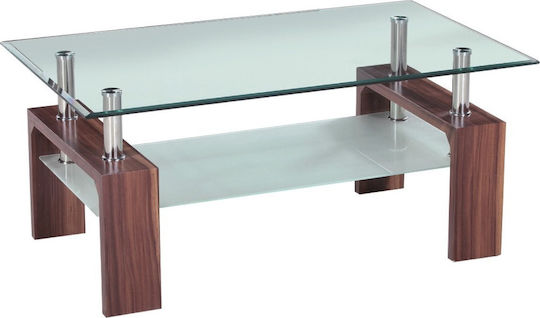 Mese De Cafea Rectangular Central Cameron Din Lemn Transparent L110xL60xÎ45cm EM950,3