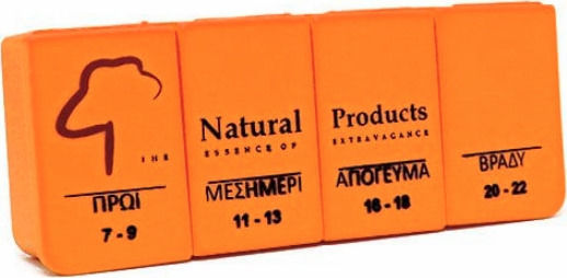 Natural Products Daily Pill Organizer With 4 Places In Orange Color 90004