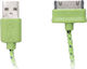 Плетена USB към 30-пинов кабел Зелен 1м (71743890) 1бр