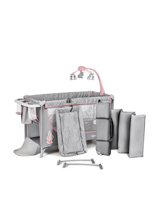 Kinderkraft Joy Full Playpen 2 Levels with Changing Table & Mattress Gray 126x65cm