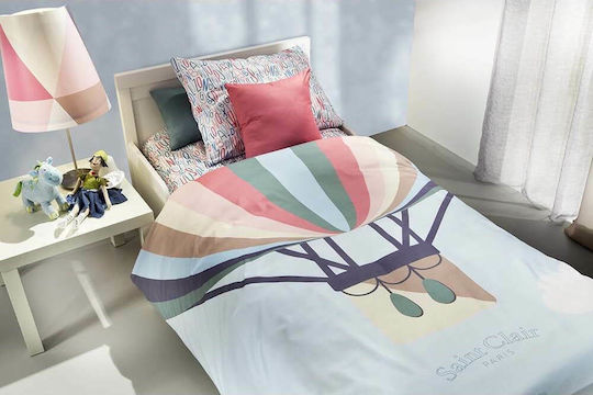 Saint Clair Balloons Kids Duvet Cover Single Cotton Blue 160x220cm
