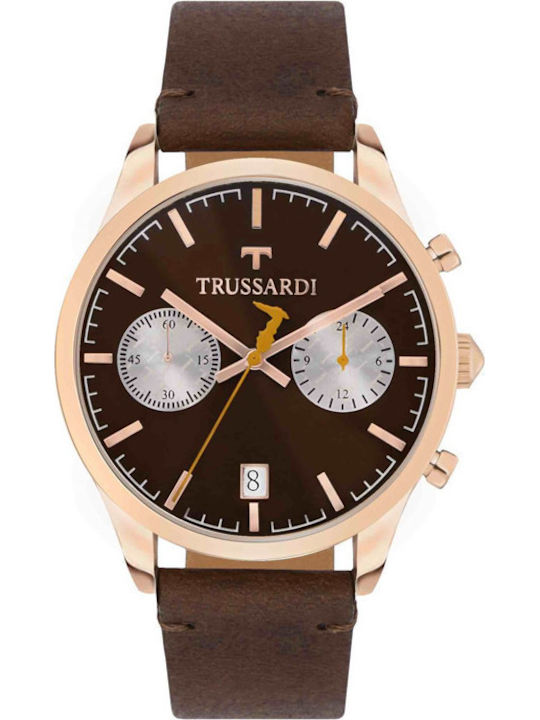 Trussardi My Time Ρολόι Μπαταρίας με Δερμάτινο Λουράκι