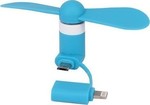 Lightning/microUSB mini Fan Blue Ανεμιστηράκι for Mobile Phone Blue