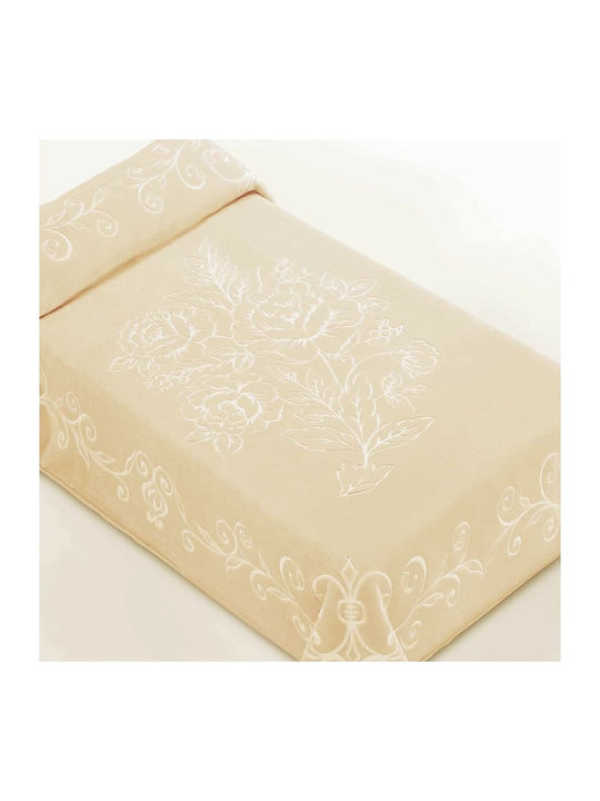 Belpla Ster 501/15 Beige Κουβέρτα Ισπανίας Fleece Μονή 160x220εκ. Εκρού