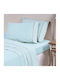 19V69 Bettbezug Baumwollsatin Übergröße 230x250 Colori Aqua Hellblau