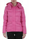 Adidas Women's Short Puffer Jacket for Winter with Hood Pink