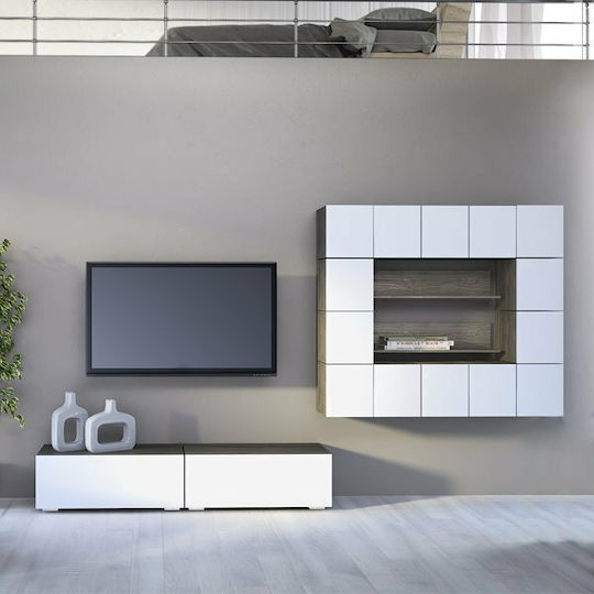 Wohnzimmer TV-Einheit Smart No 7D Weiß L377xB45xH180cm
