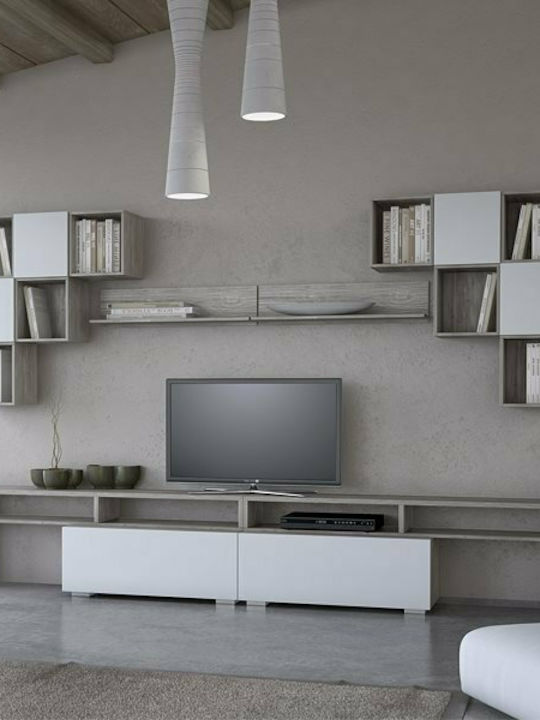Smart No 8 Living Room TV Unit White L340xW45xH200cm
