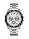 Curren Herrenuhr 43mm Chronograph Batterie mit Silber Metallarmband