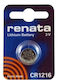Renata Μπαταρία Λιθίου Ρολογιών CR1216 3V 1τμχ
