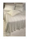 Down Town Home 454 Pique Blanket Double 230x260cm with Fringes White