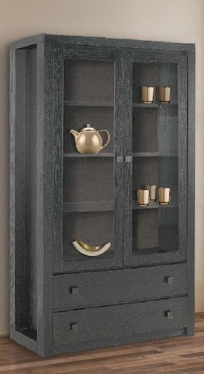 Bodenstehend Wohnzimmer Vitrine aus Spanplatte mit Glas Castania 90x40x188cm Bodenstehend Wohnzimmer Vitrine aus Spanplatte mit Glas Castania 90x40x188cm
