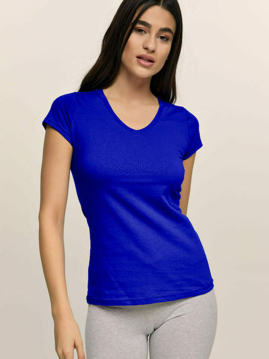 Bodymove Women's Athletic T-shirt with V Neck Purple