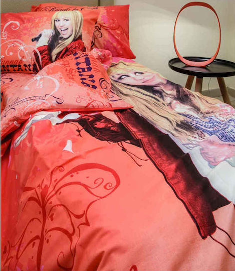 Homeline Комплект чаршафи Полудвойно Памучни Hannah Montana 944 Оранжев 180x260см 3бр