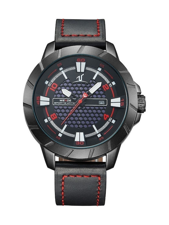 Weide Men's Watch 50mm Battery with Black Leath...