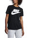 Nike Essential Feminină Sportivă Bluză Mâneci scurte Neagră
