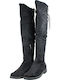 M15B272-01 Suede Γυναικείες Μπότες Μαύρες