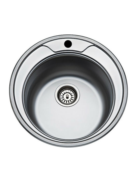 Fortinox Valley 25900-110 Drop-In Chiuvetă Inox Satinat L48xW48cm Argint