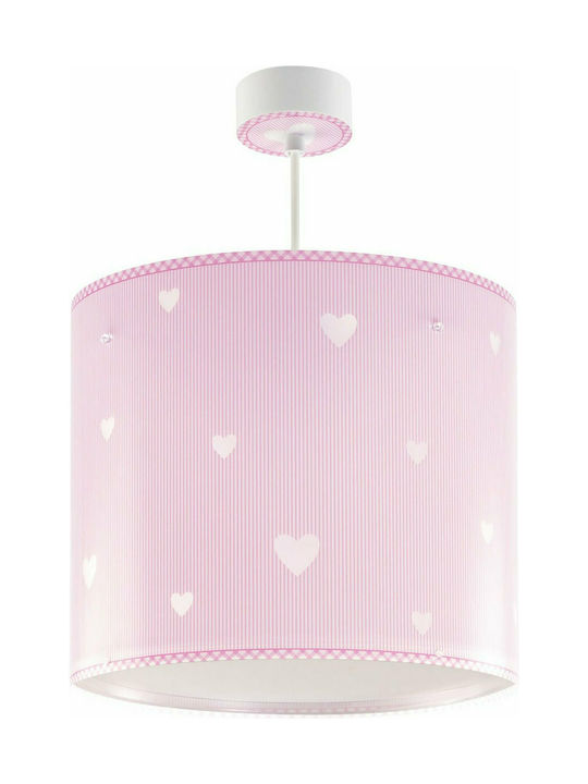 Ango Kids Plastic Single Ceiling Light E27 Sweet Dreams Pink 60W 26x25cm