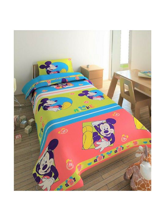 Dimcol Kids Quilt Single Mickey Multicolour 170x260cm 2120136901065799