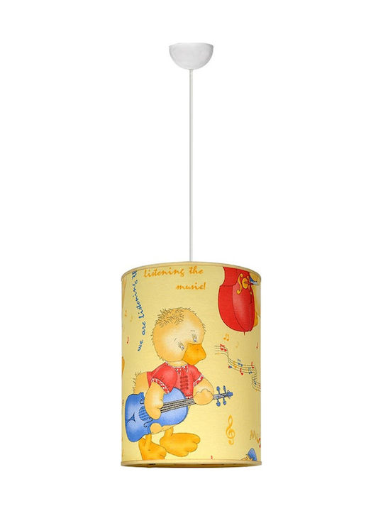 Starlight Kids Plastic Single Ceiling Light E27 Yellow 22x30cm