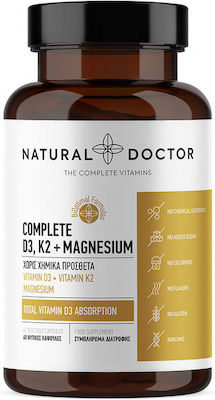 Natural Doctor Complete D3, K2 & Magnesium Vitamin for Immune System Boost 60 veg. caps