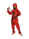 Kids Carnival Costume Ninja Red