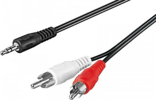 Goobay Καλώδιο Ήχου 3.5mm male - RCA male Μαύρο 1.5m 70440