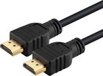 Powertech HDMI 1.4 Cable HDMI male - HDMI male 1m Μαύρο