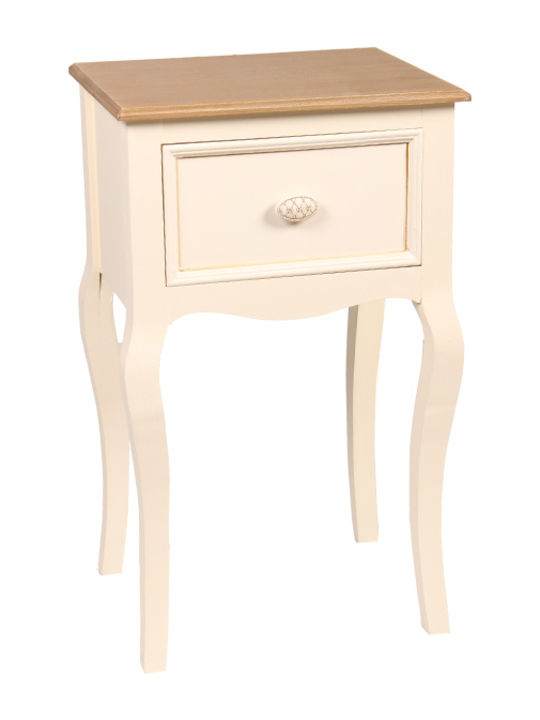 Rectangular Side Table Salsa made of Solid Wood Antique Cream L40xW32xH68cm