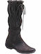 Braune Damenstiefel mit Gummi