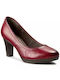 Tamaris 22410-27 Zealot Bordeaux Leder Pumps mit Chunky hohem Absatz Rot 1-22410-27-549