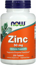 Now Foods Zinc 50mg 250 ταμπλέτες