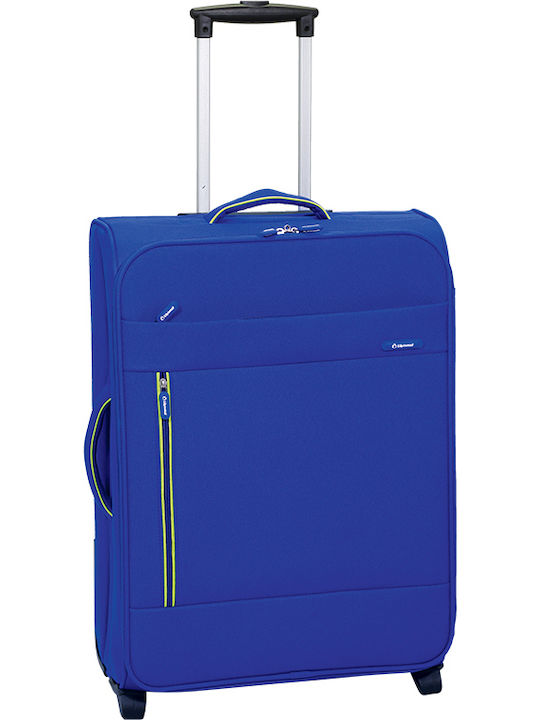 Diplomat Medium Fabric Blue Suitcase With 2 Whe...