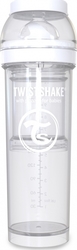 Twistshake Plastikflasche Diamond Gegen Koliken mit Silikonsauger für 4+ Monate Pastel White 330ml 1Stück