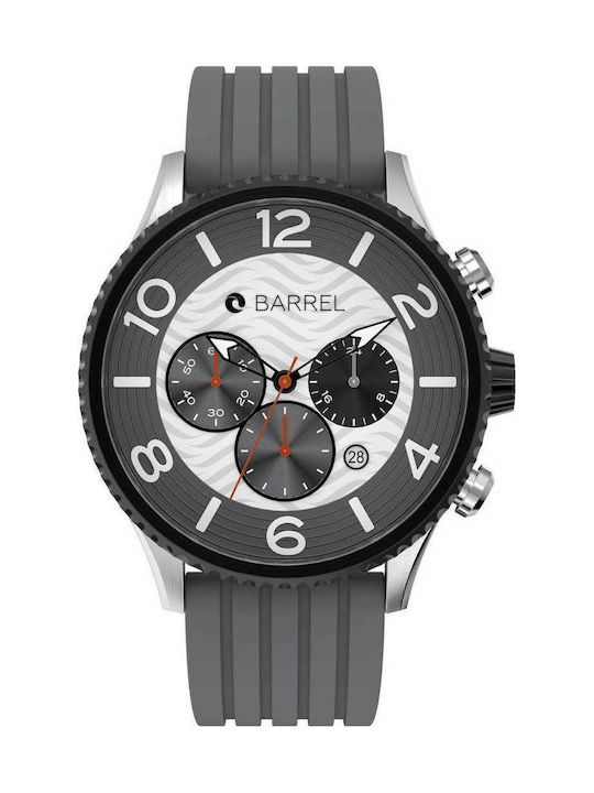 Barrel Curl Watch Chronograph Battery with Gray Rubber Strap