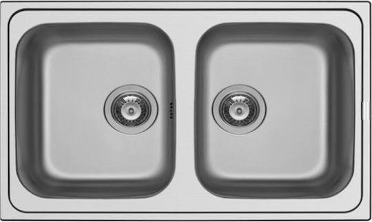 Pyramis Inset 2B Drop-In Inox Μ79xΠ50cm Silber