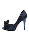Senorita Navy Peep Toe Γόβες με Τακούνι Στιλέτο Navy Μπλε