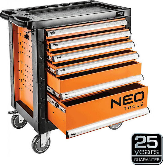 Neo Tools Wheeled Metallic Tool Carrier with 6 Drawers W77xD46xH87cm 422276