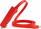 Tylt Ribbn Handy-Autoladegerät 4.8A mit 1xUSB-A und Lightning Kabel Rot Farbe