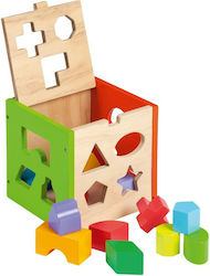 Joueco Shape Sorting Toy Κουτί Σχημάτων made of Wood for 12++ Months