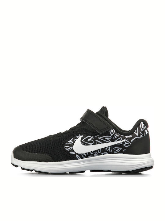 Revolution Revolution 3 Kids Sports Shoes Running with Hoop & Loop Closure Black / White