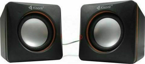 Kisonli V400 Ηχεία Υπολογιστή 2.0 με Ισχύ 6W σε Μαύρο Χρώμα