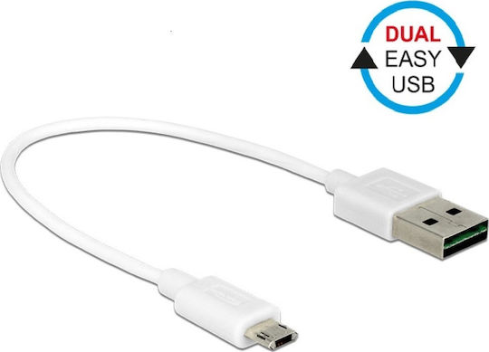 DeLock Μετατροπέας USB-A male σε micro USB male Λευκό 1τμχ 84805